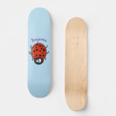 Skateboard Caricature de coccinelle rouge joyeux (Recto)