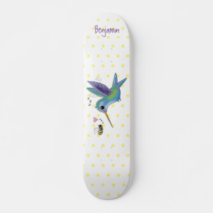 Skateboard Caricature de colibri d'abeille mignonne