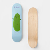 Skateboard Caricature de cornichon joyeux (Recto)