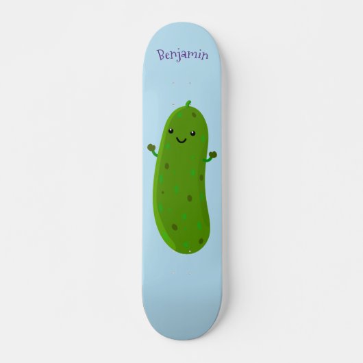 Skateboard Caricature de cornichon joyeux (Devant)