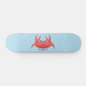 Skateboard Caricature de crabe rouge cuite (Horz)