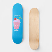 Skateboard Caricature de crème glacée de fraise mignonne (Recto)