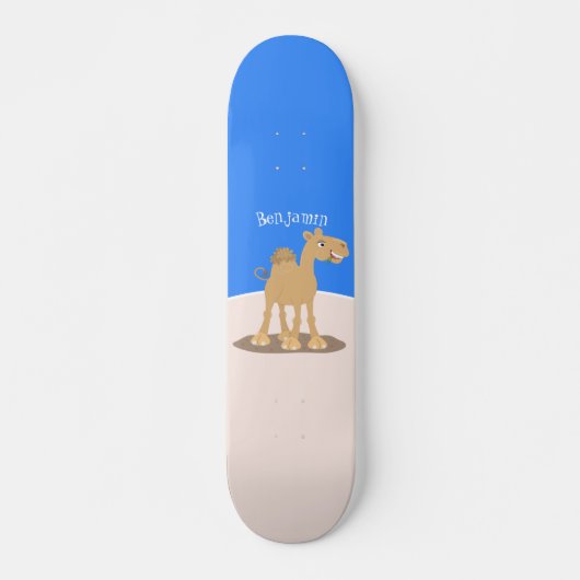 Skateboard Caricature de dromadaire joyeux et souriant (Devant)