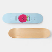 Skateboard Caricature de framboise très heureuse (Horz)