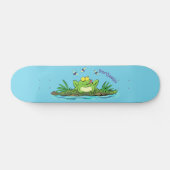 Skateboard Caricature de grenouille vert mignon (Horz)