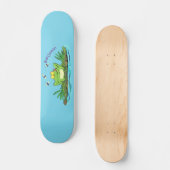 Skateboard Caricature de grenouille vert mignon (Recto)