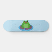 Skateboard Caricature de grenouille verte mignonne (Horz)