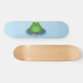 Skateboard Caricature de grenouille verte mignonne (Horz)