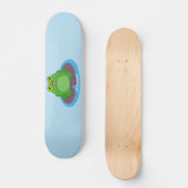 Skateboard Caricature de grenouille verte mignonne (Recto)