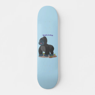 Skateboard Caricature de gros gorilles joyeux