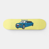 Skateboard Caricature de la Limousine bleu mignonne (Horz)