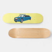 Skateboard Caricature de la Limousine bleu mignonne (Horz)