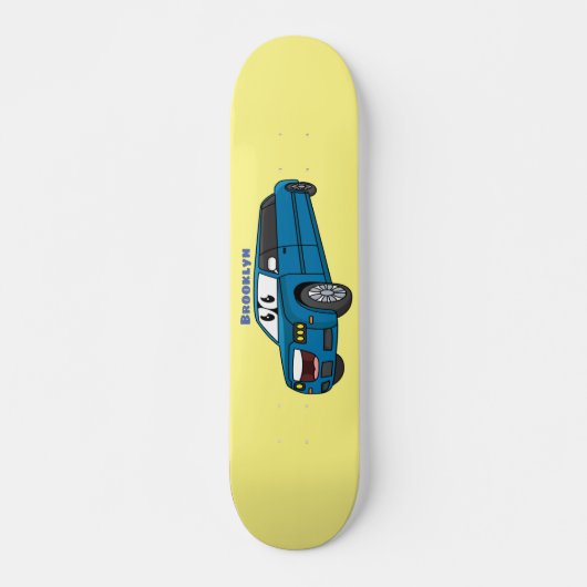 Skateboard Caricature de la Limousine bleu mignonne (Devant)
