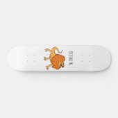 Skateboard Caricature de lézard à col frisé orange (Horz)