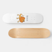 Skateboard Caricature de lézard à col frisé orange (Horz)