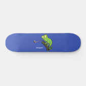 Skateboard Caricature de lézard de caméléon vert joyeux (Horz)