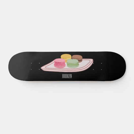 Skateboard Caricature de Macaron (Horz)