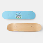 Skateboard Caricature de moutons mignons amis et papillons (Horz)