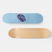 Skateboard Caricature de nudibranche bleu mignon (Horz)