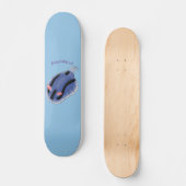 Skateboard Caricature de nudibranche bleu mignon (Recto)