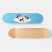 Skateboard Caricature de patinage sur glace de Happy red four (Horz)