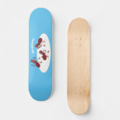 Skateboard Caricature de patinage sur glace de Happy red four (Recto)
