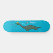 Skateboard Caricature de plesiosaure, monstre marin mignon et (Horz)
