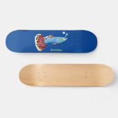 Skateboard Caricature de poisson tropical guppy très chic (Horz)