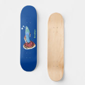 Skateboard Caricature de poisson tropical guppy très chic (Recto)