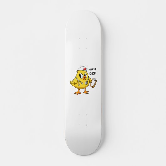 Skateboard Caricature de poussin infirmière | choisir la coul (Devant)