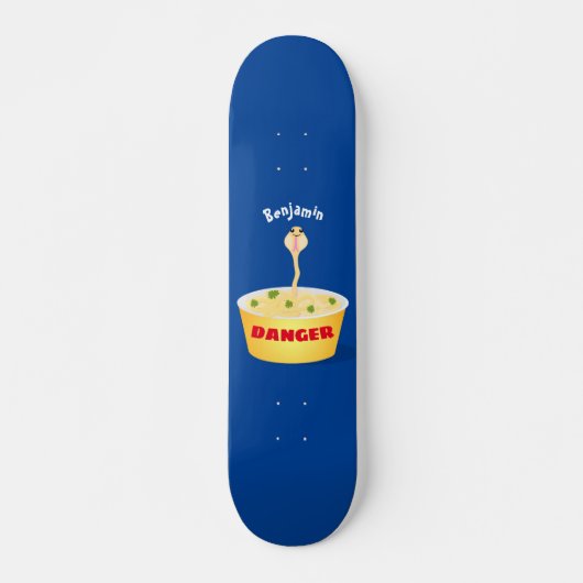 Skateboard Caricature de serpent aux nouilles mignonnes illus (Devant)