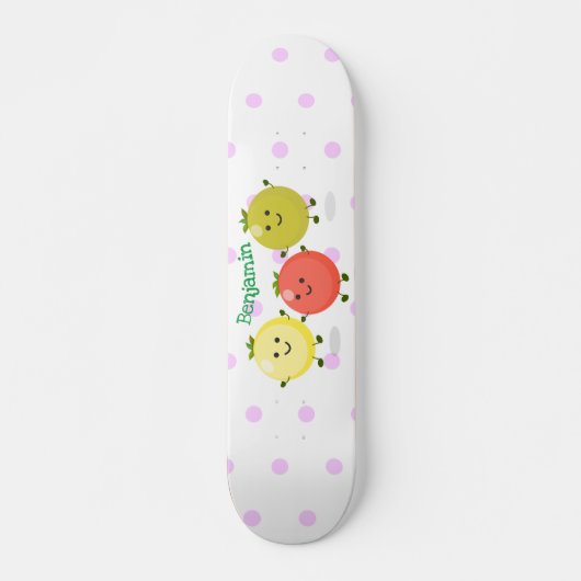 Skateboard Caricature de tomates cerises mûres (Devant)