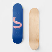 Skateboard Caricature de vers de terre rose joli (Recto)