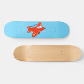 Skateboard Caricature de vol d'avion rouge mignon (Horz)