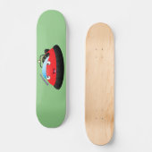 Skateboard Caricature d'hovercraft rouge joyeux (Recto)