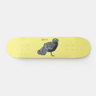 Skateboard Caricature d'oiseau de faisan paon de Bornéo