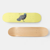 Skateboard Caricature d'oiseau de faisan paon de Bornéo (Horz)