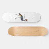 Skateboard Caricature d'oiseau de grue couronné gris (Horz)