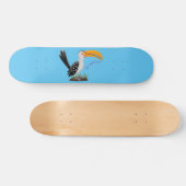 Skateboard Caricature d'oiseau de safari de barbecue jaune am (Horz)