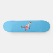 Skateboard Caricature d'oiseau de spatule de rose (Horz)