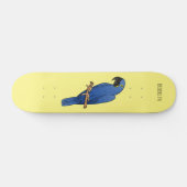 Skateboard Caricature d'oiseau macaw Hyacinth (Horz)