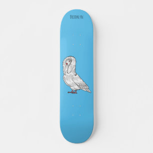 Skateboard Caricature d'oiseau pigeon Jacobin