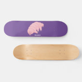 Skateboard Caricature d'ours d'eau tardigrade rose mignon (Horz)