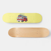 Skateboard Caricature du moteur de feu joyeux (Horz)
