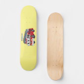 Skateboard Caricature du moteur de feu joyeux (Recto)