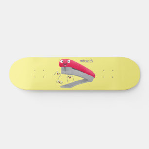 Skateboard Caricature en agrafeuse rouge pâle