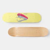 Skateboard Caricature en agrafeuse rouge pâle (Horz)