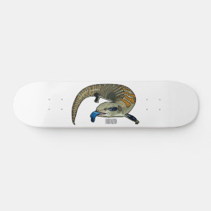 Skateboard Caricature en bleu