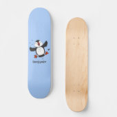 Skateboard Caricature en bleu bouffin joyeux (Recto)