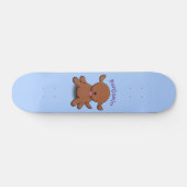 Skateboard Caricature en bleu pour chien de chiot joyeux (Horz)